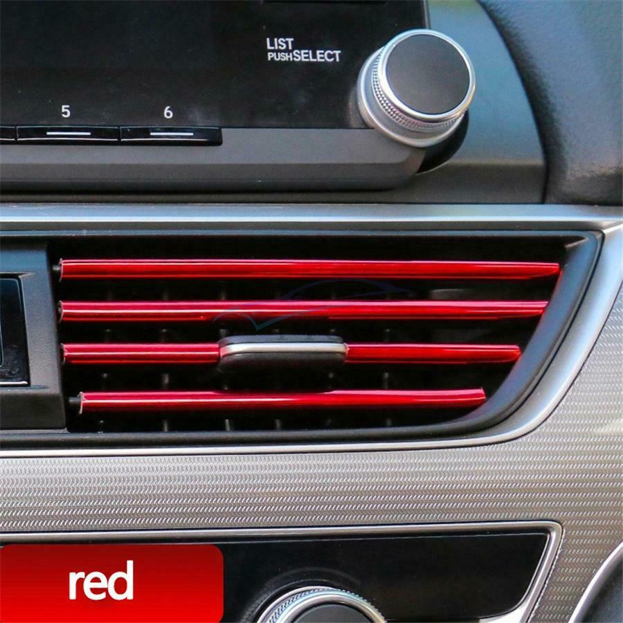 10×PVC Universal Auto Air-conditioning Vent Bar DIY Decoration Trim Bright Strip