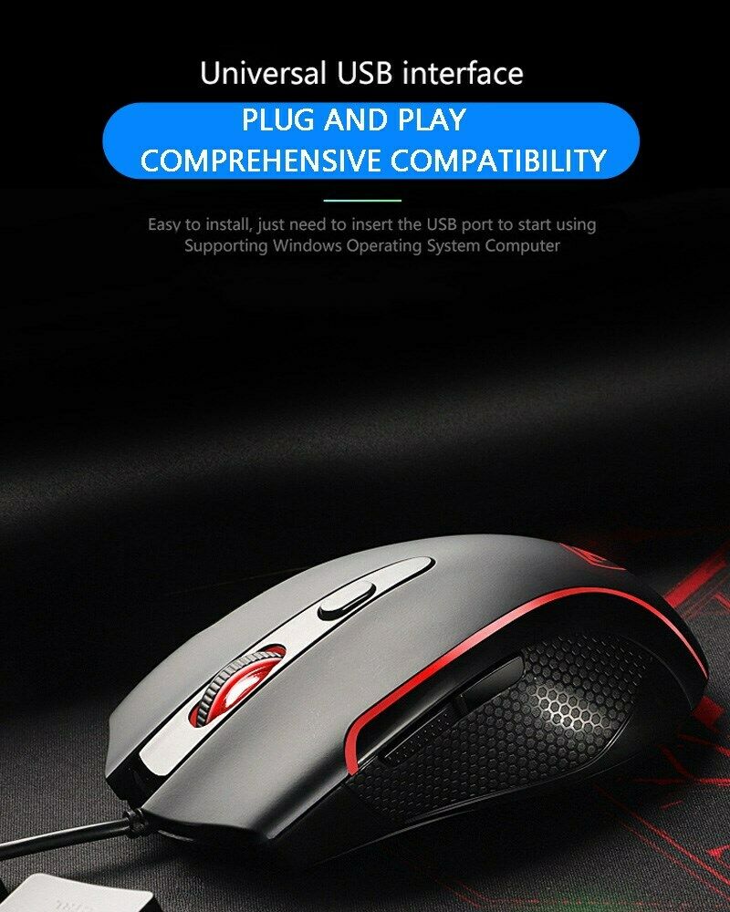 Professional Gaming Mouse RGB Laptop Mouse 4DPI Optical Colorful Light ET-T20 CA