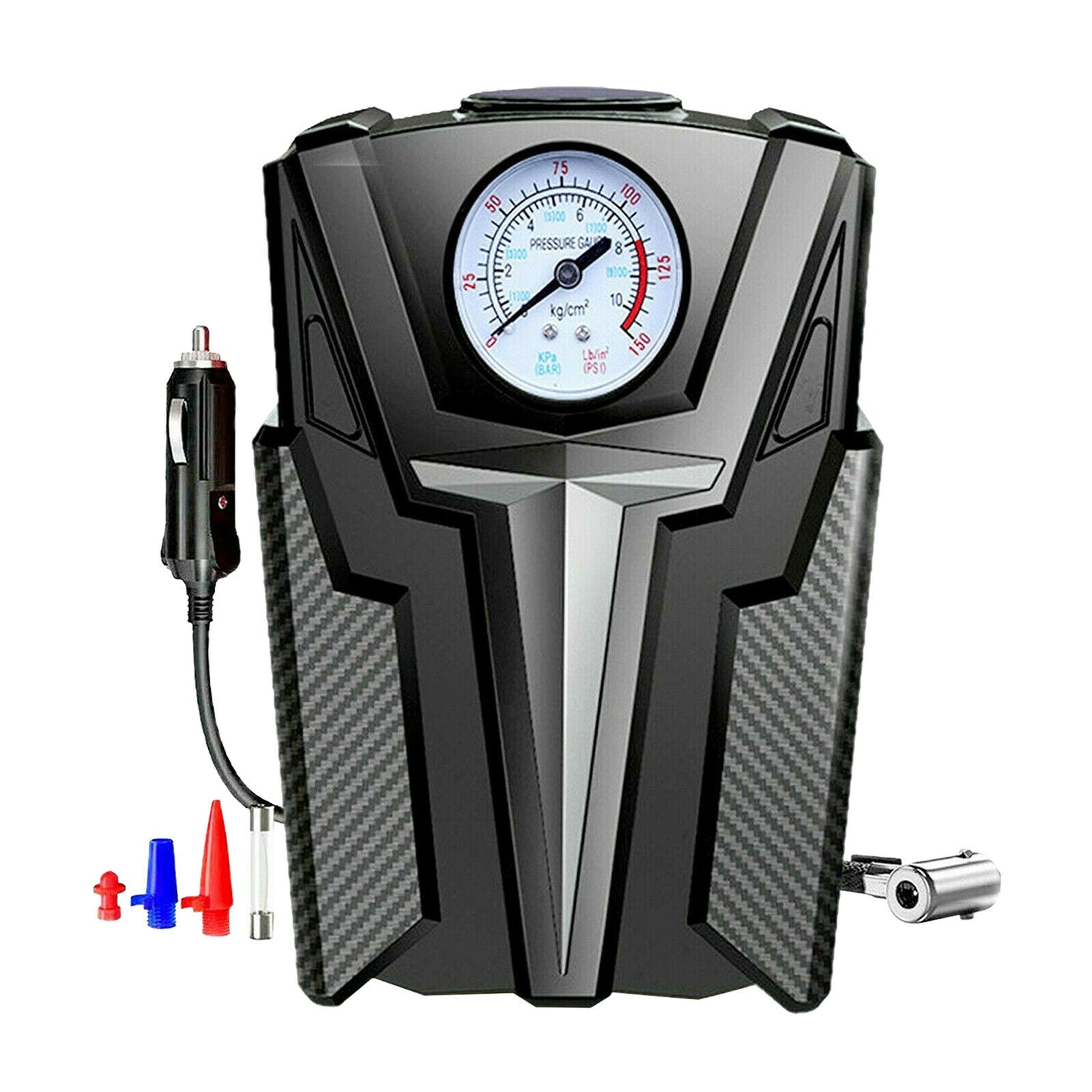 Car Air Inflator Tire Pump with Nozzle Adaptors for Balls Bike Motorbike