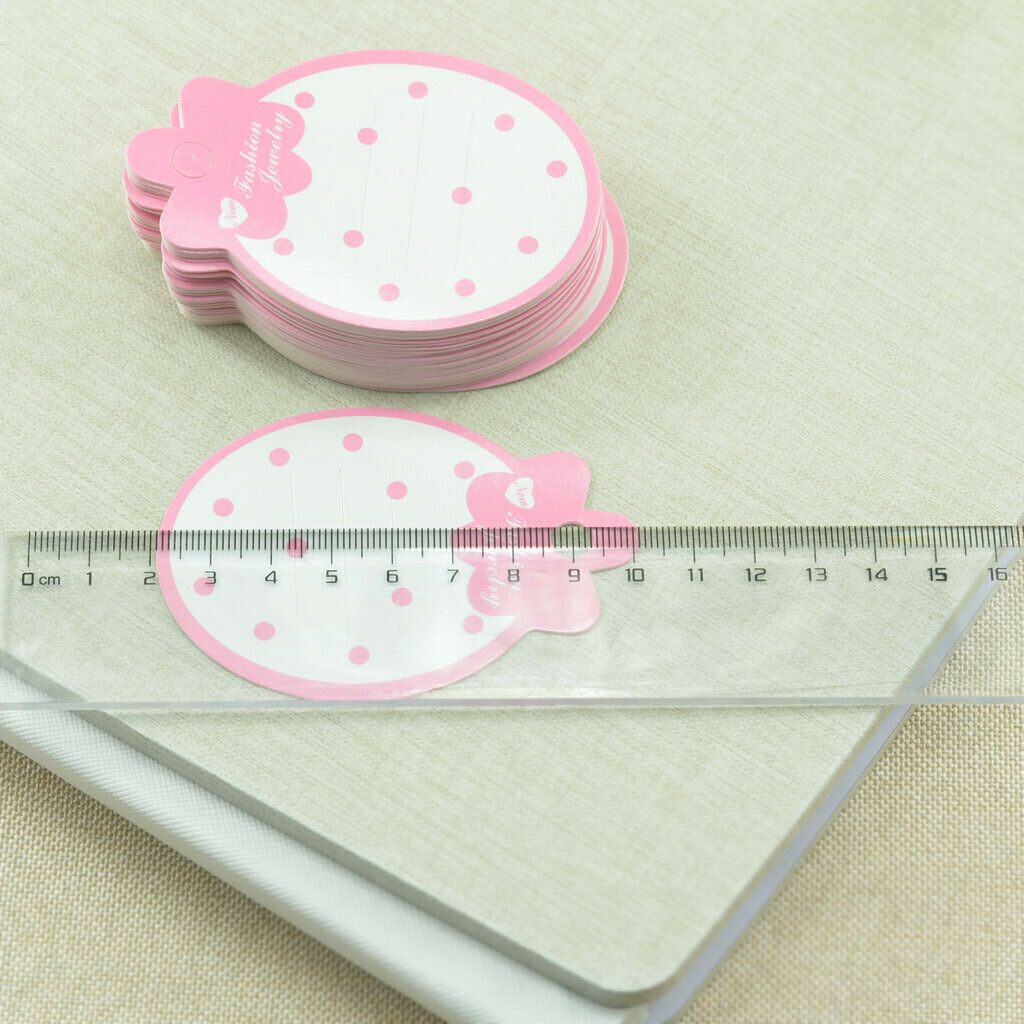 50pcs Strawberry Hairpin Card Kids Hair Clip Cardstock Display Cards Pink