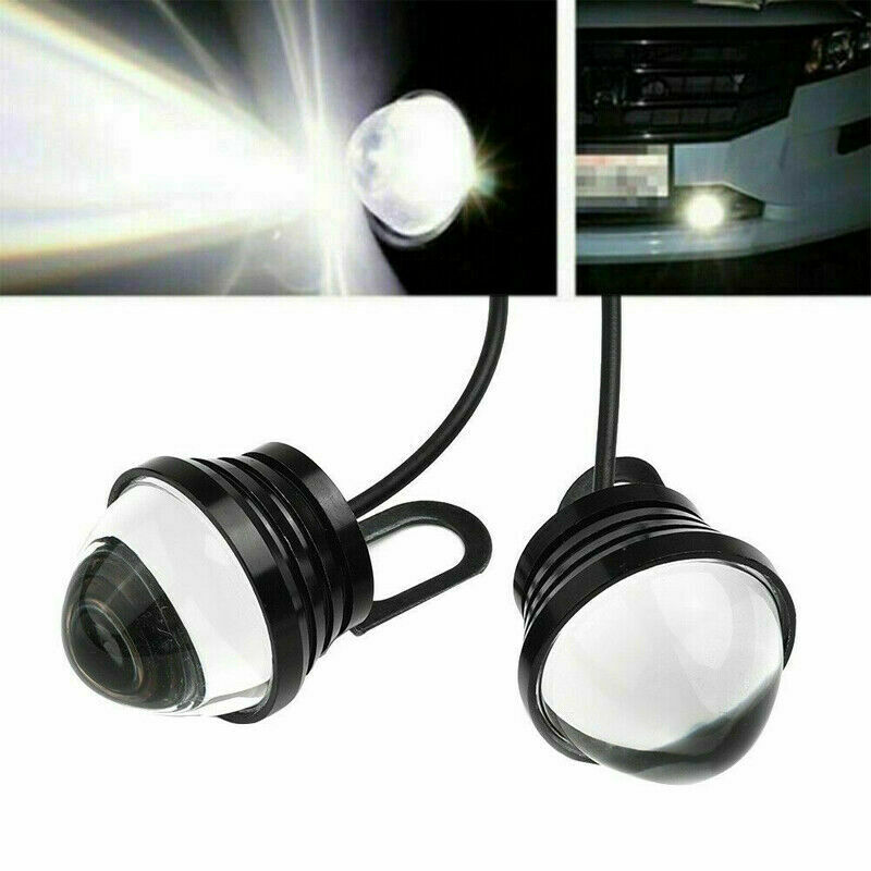 Pair 5W 12V Car SUV Fish Eye LED DRL Daytime Running Light Bulb Driving Fog Lamp