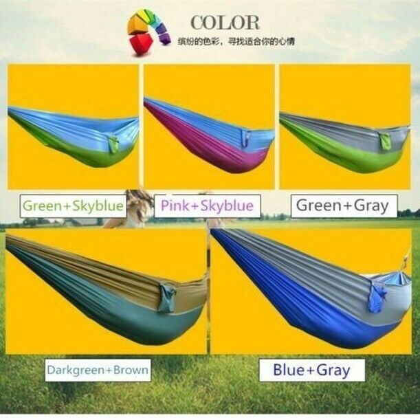 Double Person Hammock Travel Sleep Swing Camping Outdoor Parachute Portable