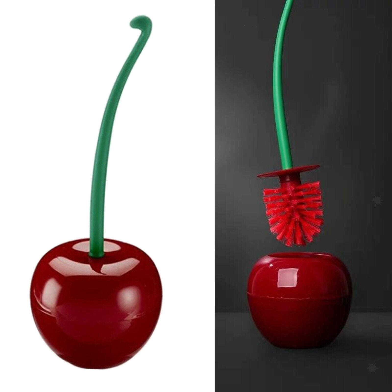 Toilet Bowl Cleaning Brush and Holder for Bathroom Deep-Cleaning Wine Red