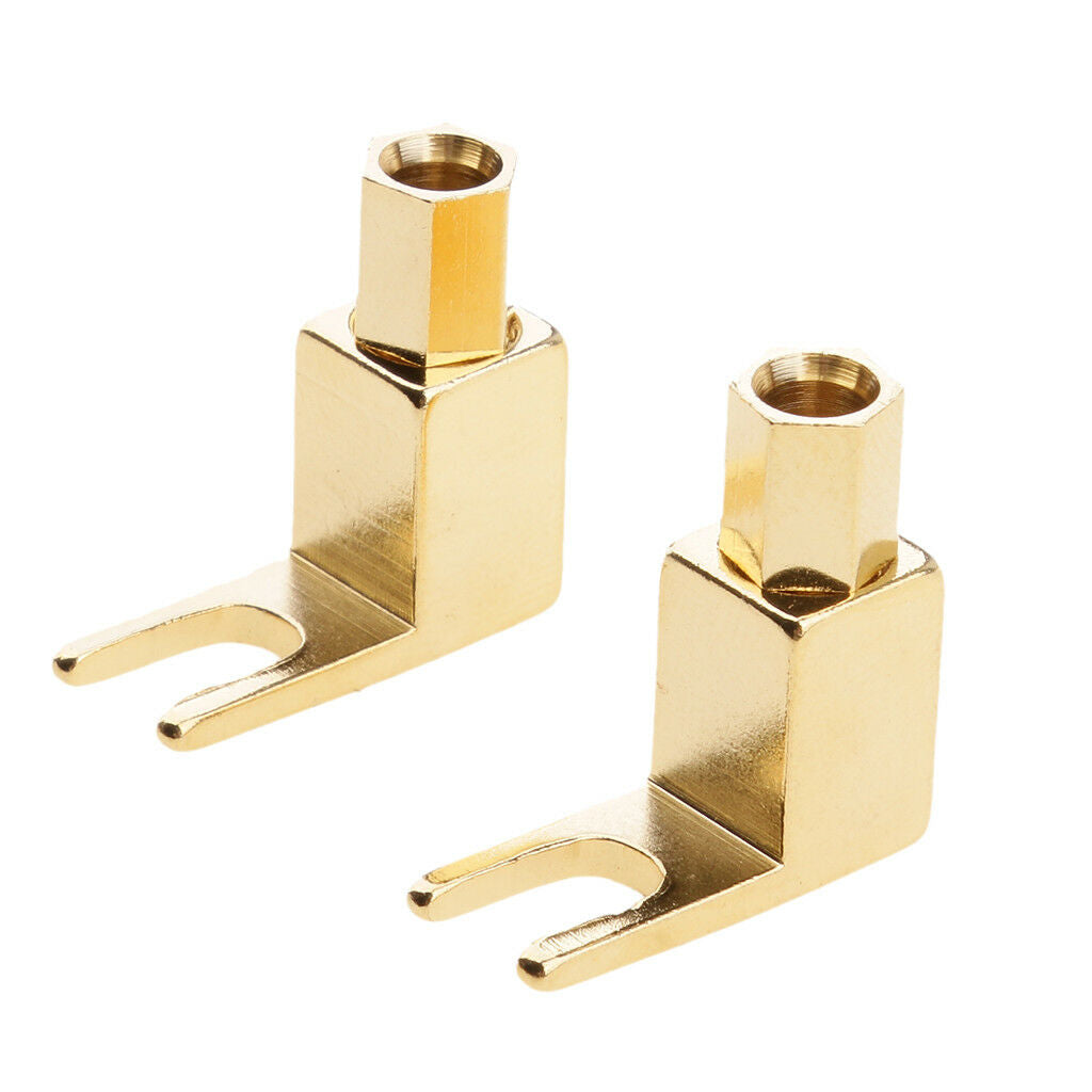 2pcs Hi-end Banana to Spade Adapter Plug / Speaker Cable Connector