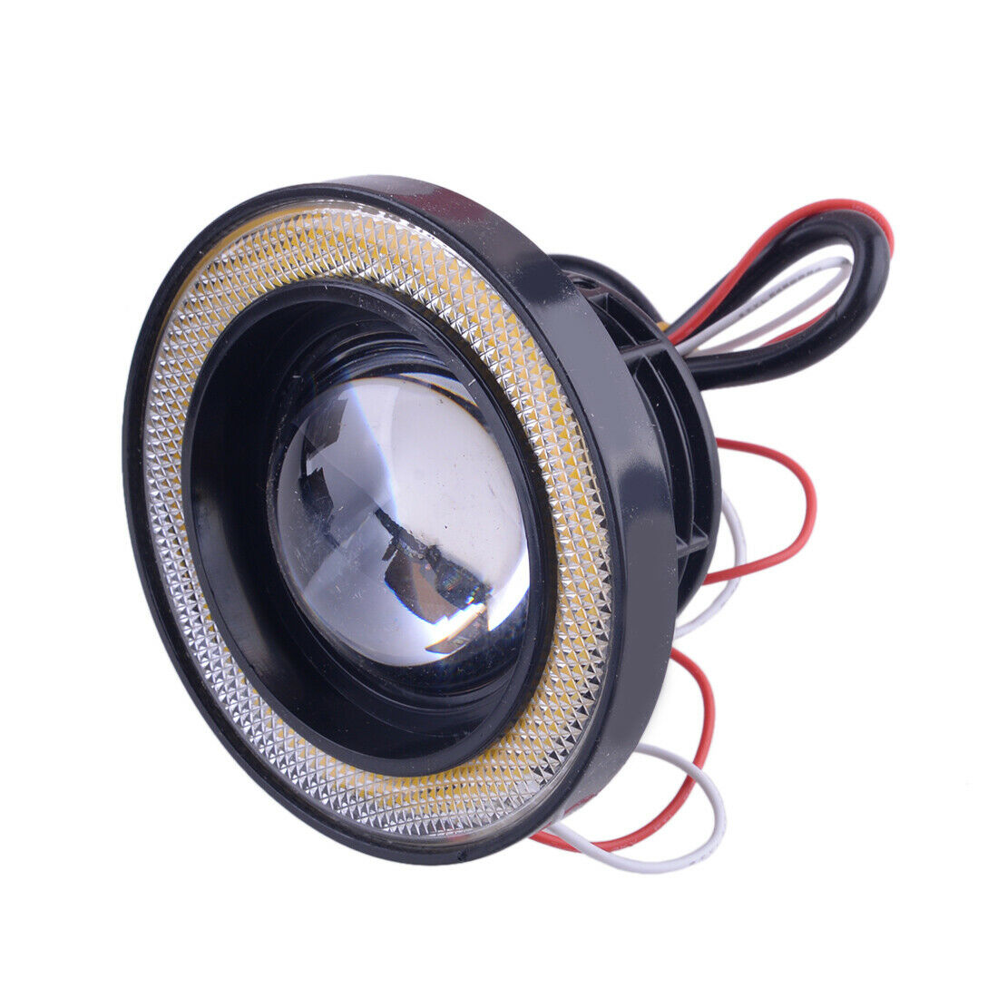 Pair COB LED Fog Light White & Yellow Angel Eyes Halo Ring DRL Lamp 2.5" 3" 3.5"