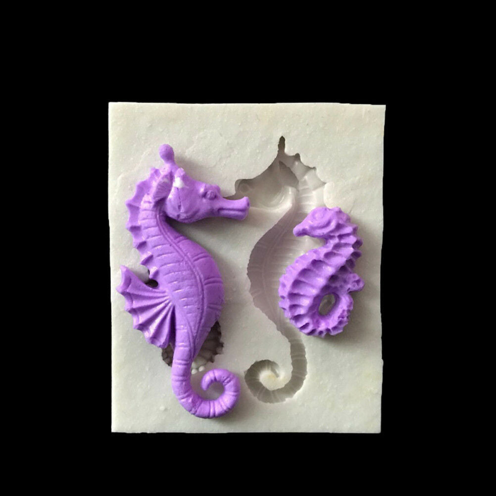 sugarcraft sea horse silicone mold fondant mold cake decor tool chocolate .l8