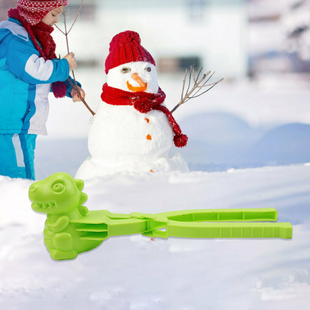 Winter Snow Sand Mold Dinosaur Snowball Maker Clip Kids Outdoor Toys Green