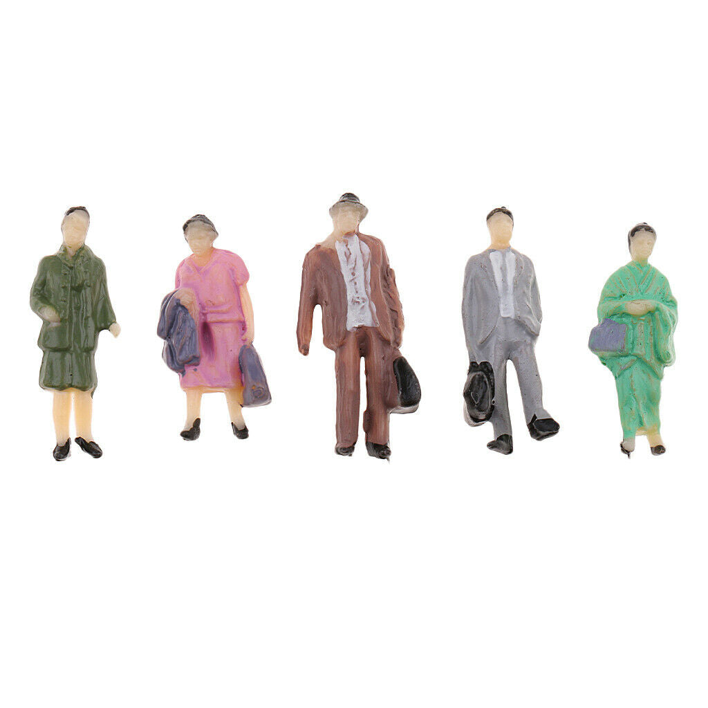 50pcs Painted Mini People Figures 1:87 Scale Painted