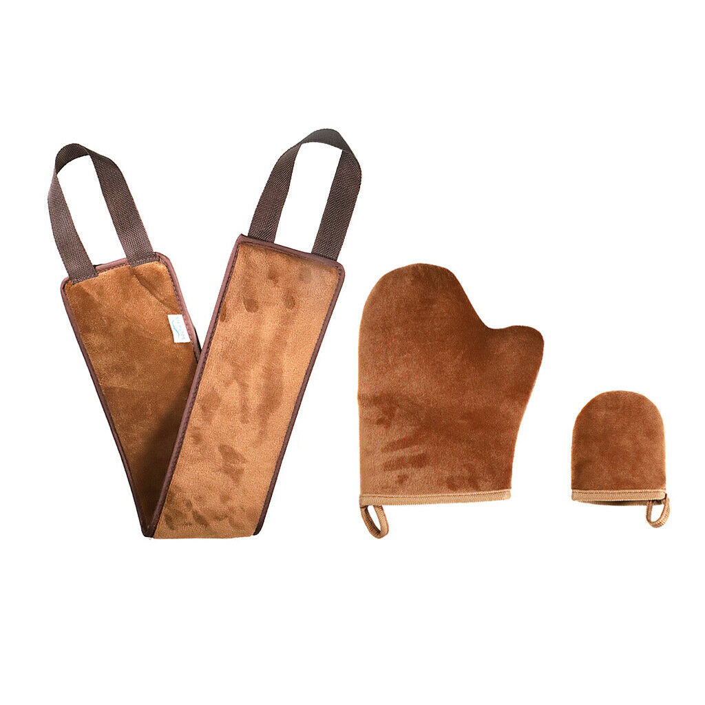 3PCS Self Tanning Mitt Applicator Kit Face Tan Mitt Washable Glove Tools Set