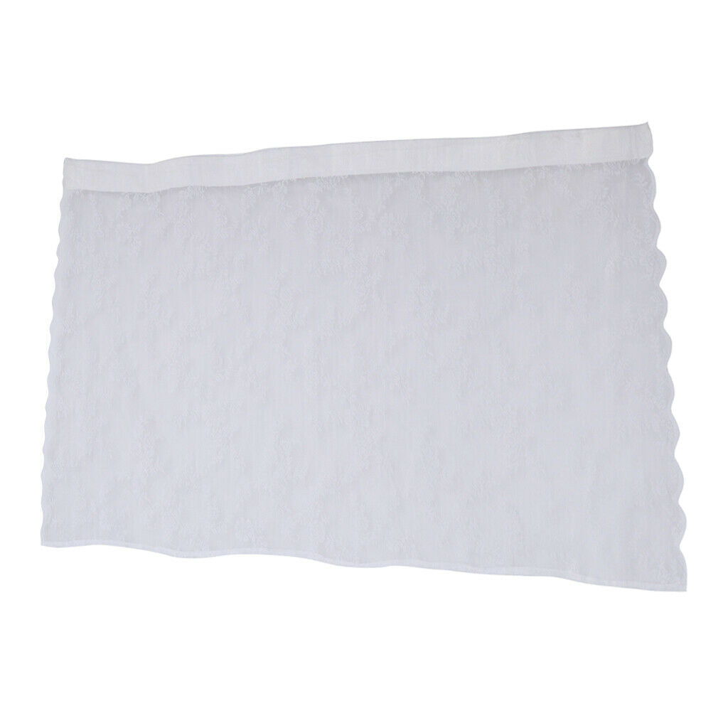 2 Panel White Lace Embroidered Door Balcony  Window Screen Curtain 150x100cm