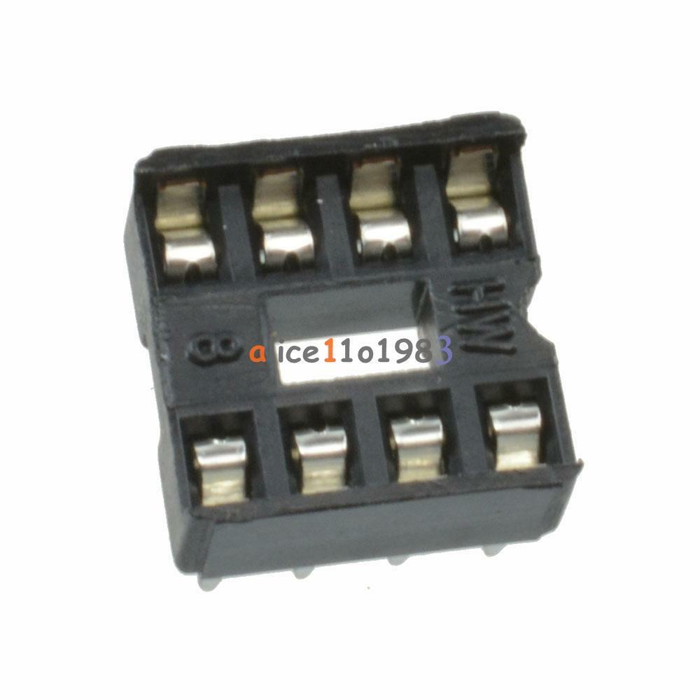 100PCS 8pin DIP IC Socket Adaptor Solder Type Socket Pitch Dual Wipe Contact