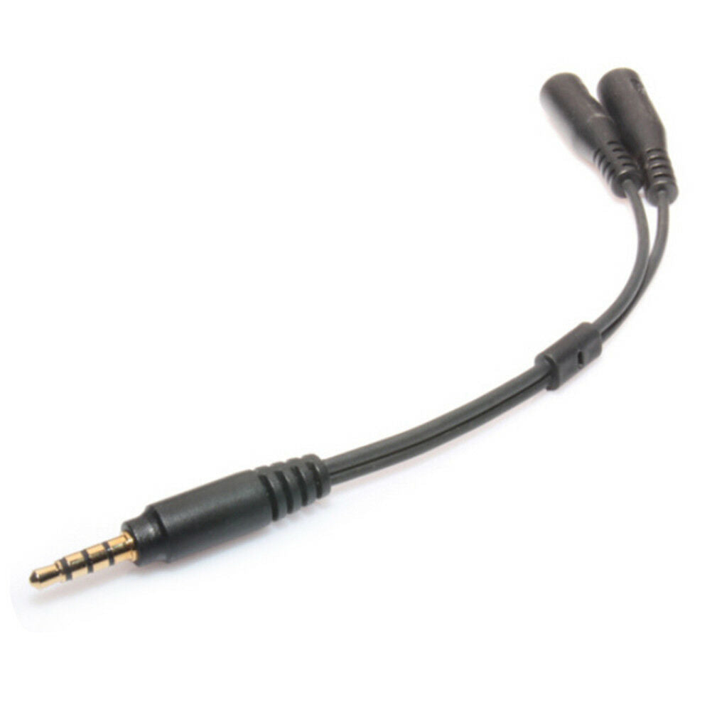 1Pc 3.5mm stereo audio male to 2 female headset mic splitter cable adapte.l8