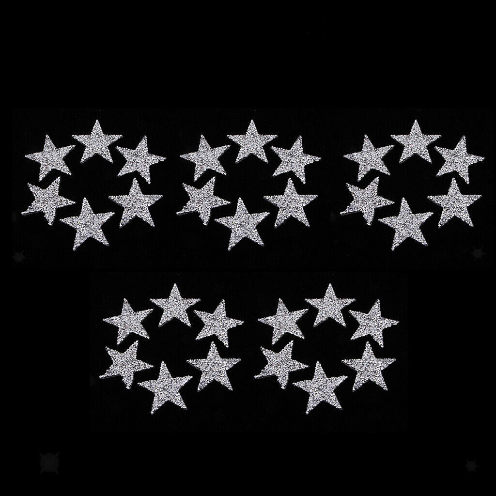 Pack of 30 Star Design Patches Applique for Sweater Decor Embellishment