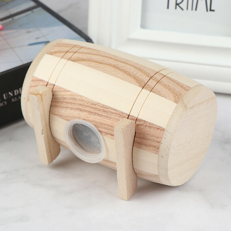 1pc Wooden Money Box Piggy Bank Money Box Savings Wine Barrel Wood Piggy .l8