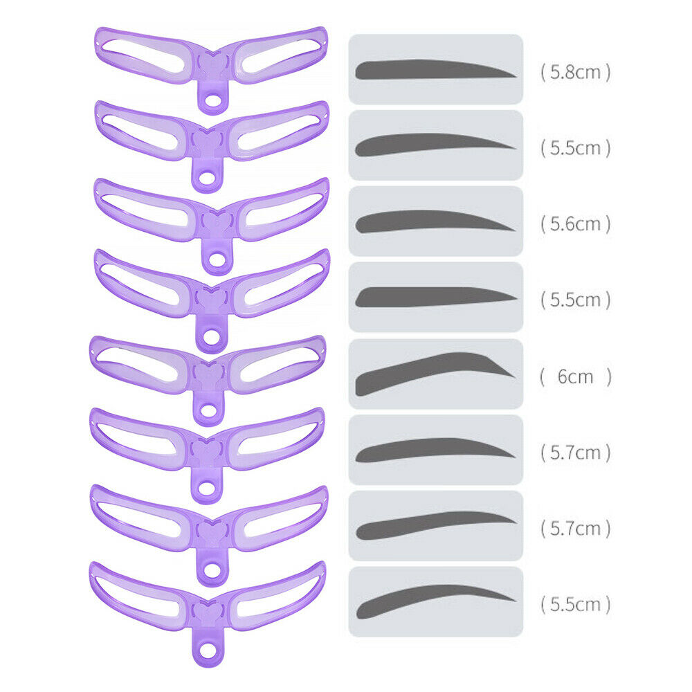 8 Pair Fashion Eyebrow Grooming Stencil Template Women Makeup Shaping Shaper DIY