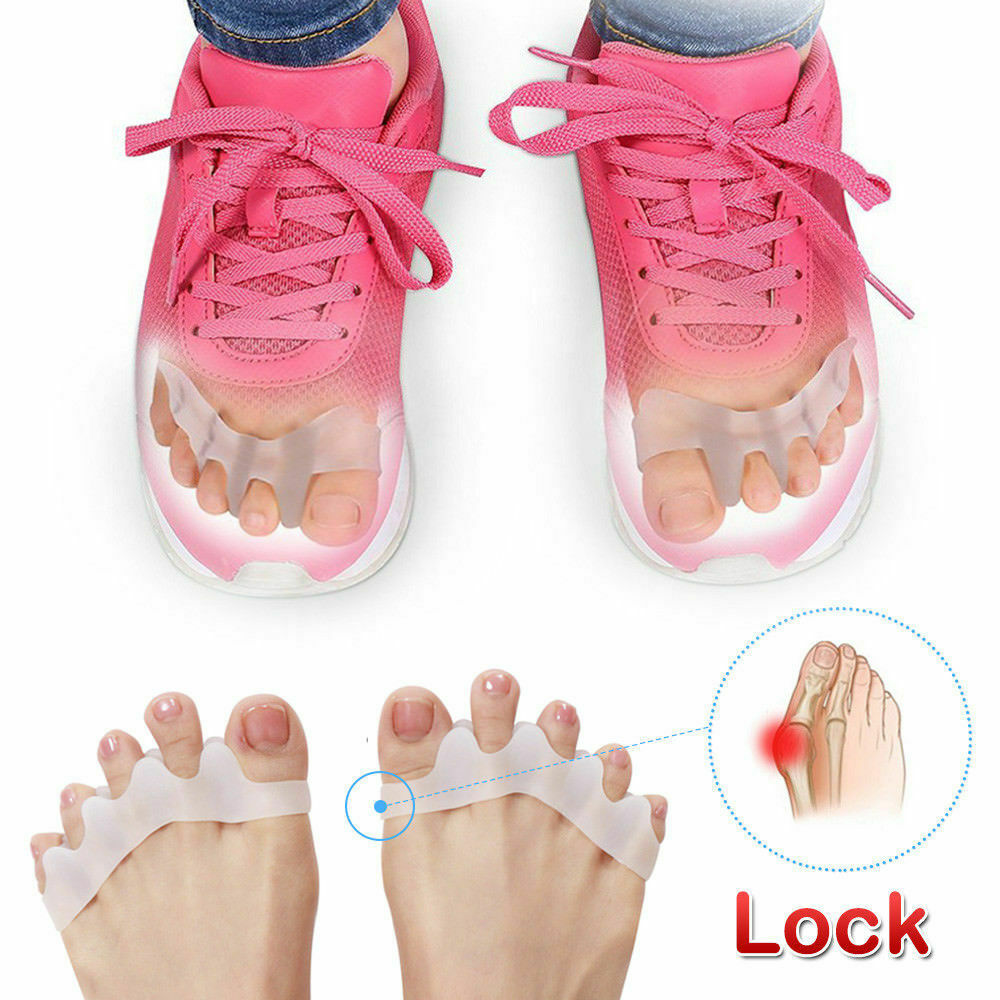 2pcs/Set Silicone Gel Bunion Toe Corrector Orthotics Straightener Separator Pain