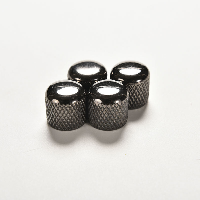 4x Black Metal Dome Volume Tone Control Knobs for Electric Push-on Guitar Bass B