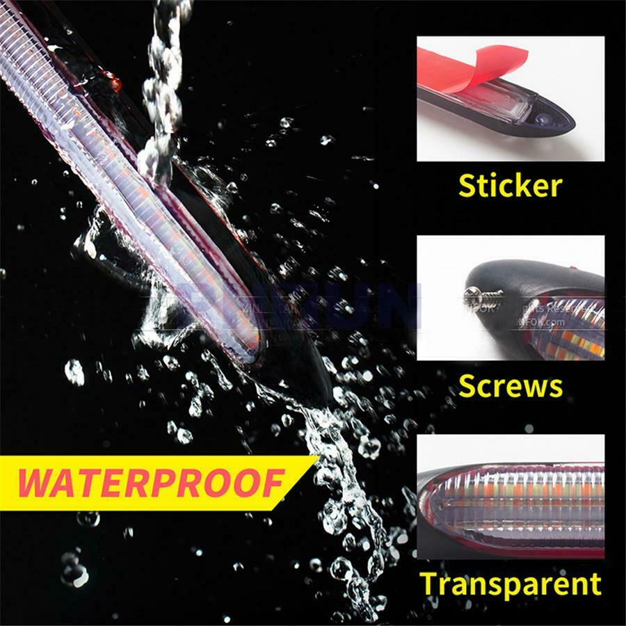2x 27.5cm Car Headlight Strip Sequential Flow Yellow Turn Signal White DRL Light