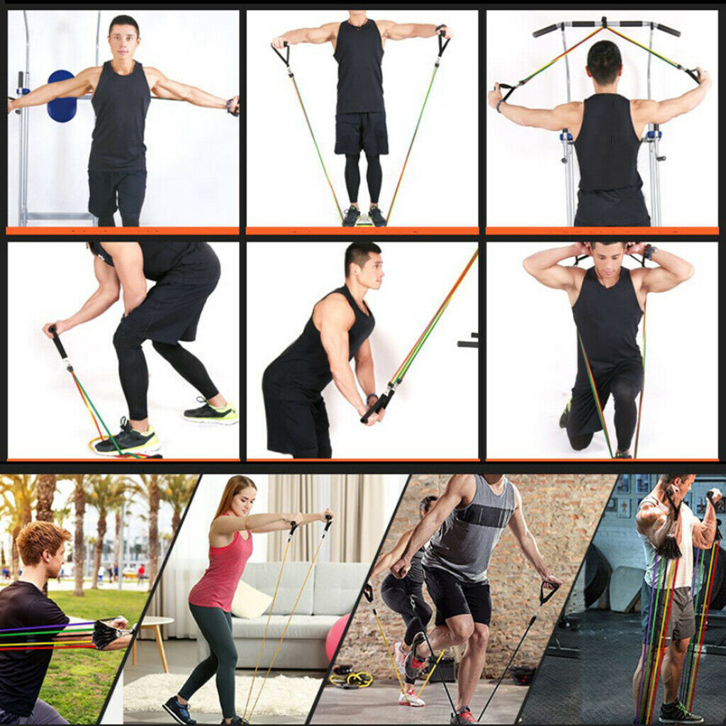 Elastic Resistance Bands Set Ankle Strap Yoga Abs Heavy Workout Bands Pull Rope