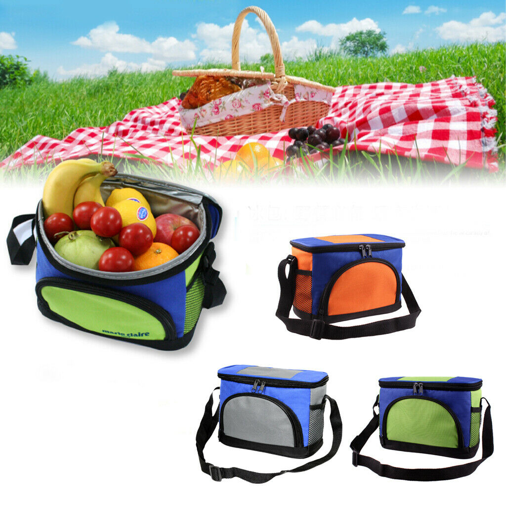 Insulated Lunch Box Cooler Bag Tote with Shoulder Strap Picnic green