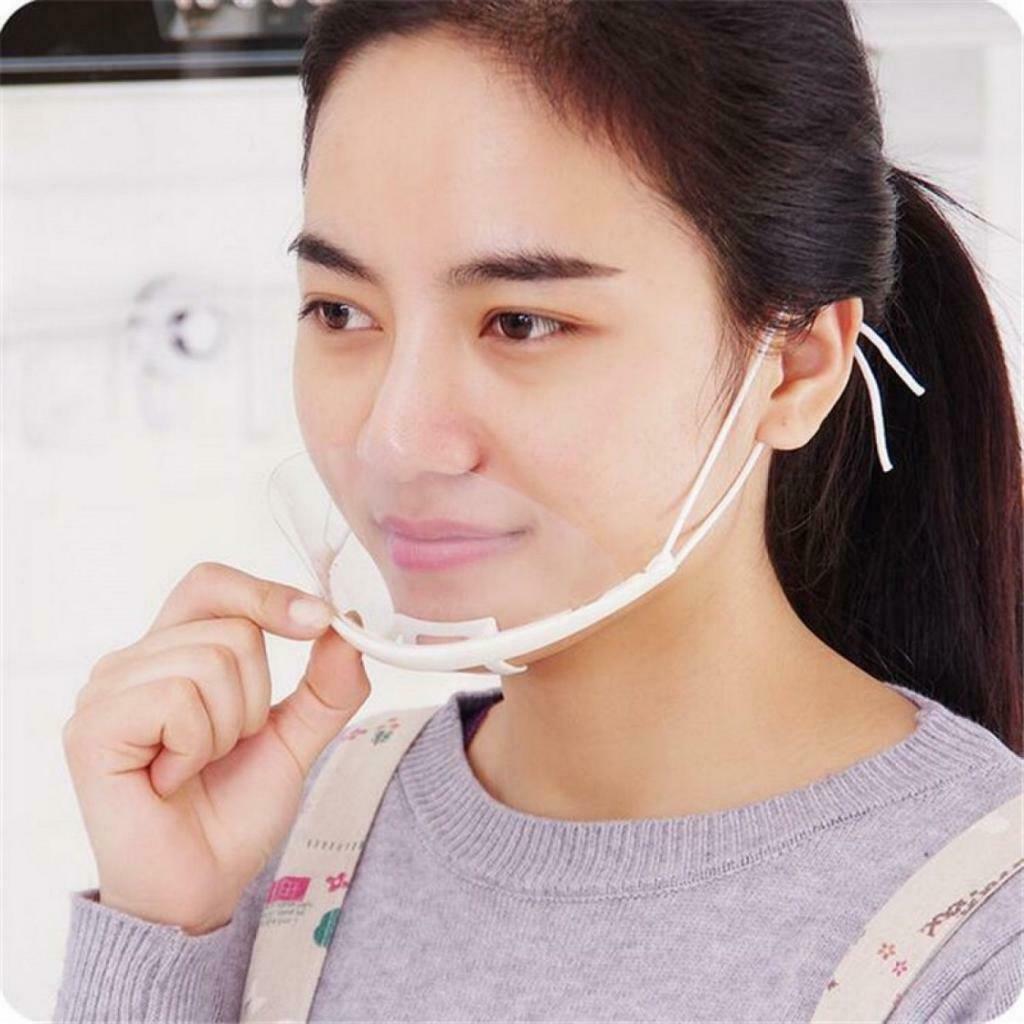10pcs Plastic Mouth Shield Mouth Guard for Food Maker Restaurant Hotel