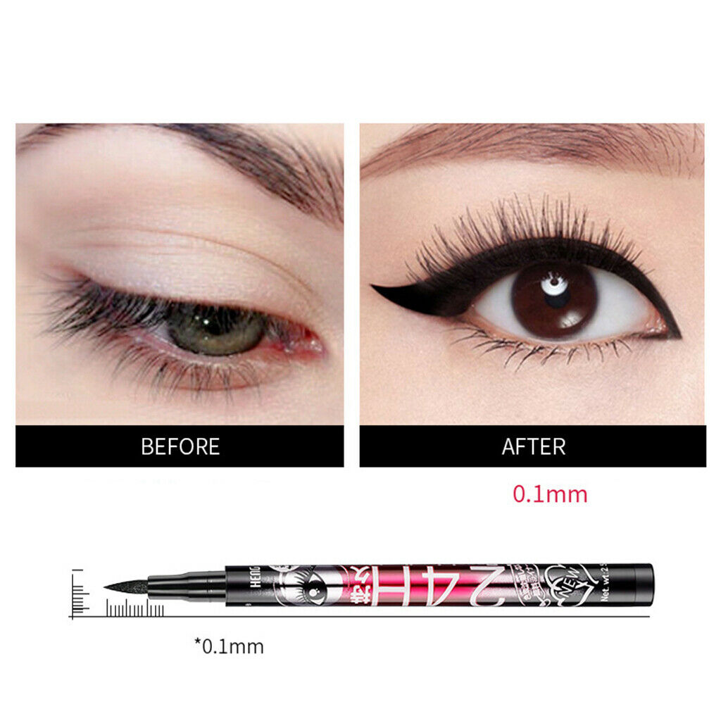 Felt Tip Black Liquid Eyeliner Long Lasting Non Smudge Cat Eyes Definer Pen