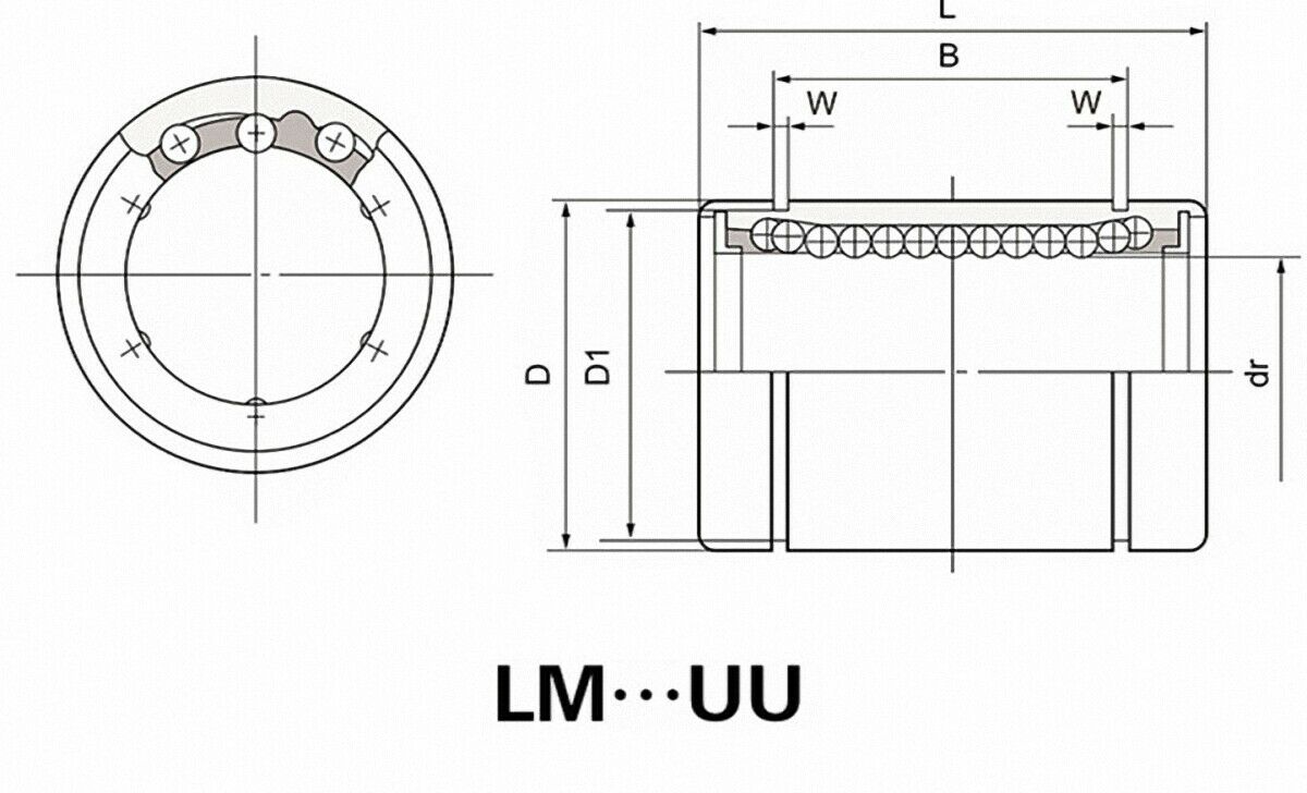 12pcs LM5UU 5mm CNC Linear Motion Ball Bearing Bushing Bush 5 x10x15mm [M_M_S]