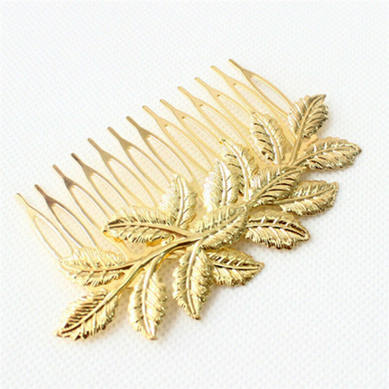 1x Women Hair Clips Hair Comb Hairpin Alloy Leaves Elegant Headband  Hot .l8