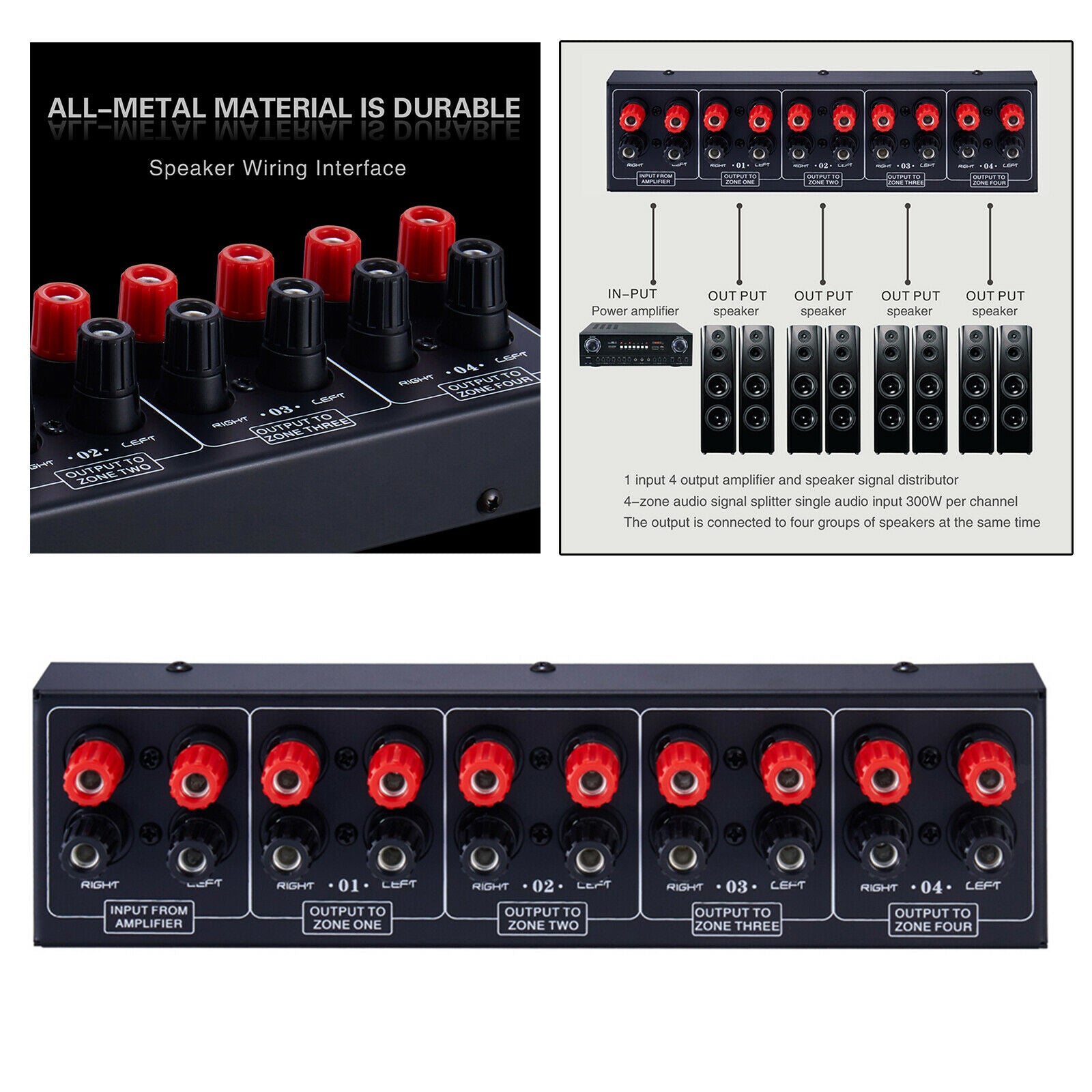 Home 1 In 4 Out Amplifier Distributor Sound Source Signal Distribution Panel