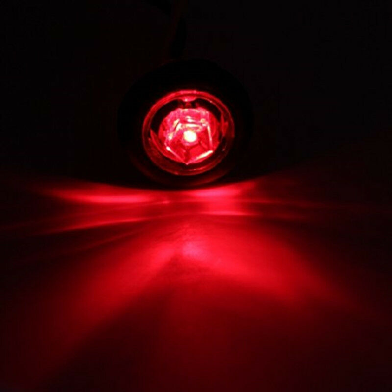 8X 3/4" Red LED Clearance Marker Bullet Lamp Car Truck Trailer Side Marker Light