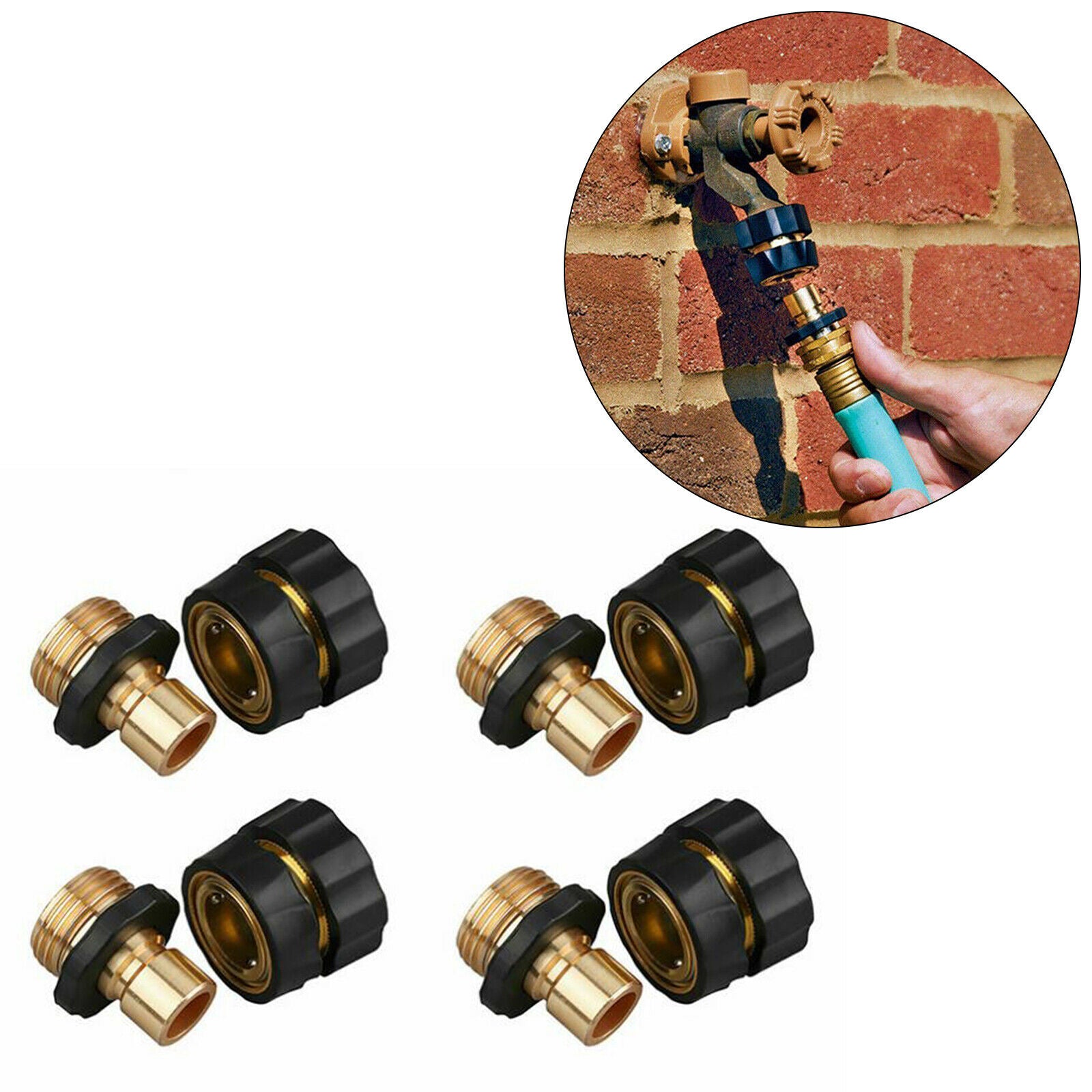 Aluminum Alloy 3/4 Inch Garden Hose Fitting Quick Connector Pipe Connector
