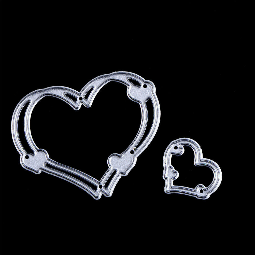 2pcs/set Love Heart Metal Cutting Die Stencils for DIY Card Scrapbookin.l8