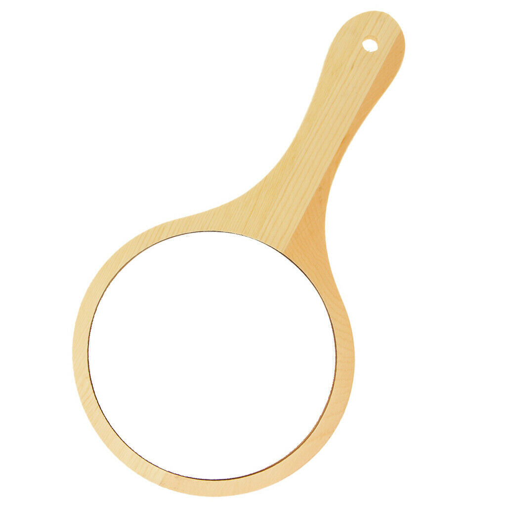 Portable Wooden Hanging Mirror Hand Mirror Professional Hairdressing Comb Hair