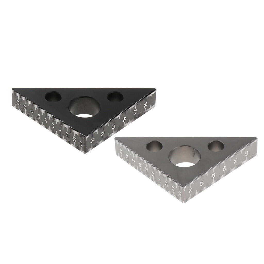 2 lot Metric Aluminum Alloy Woodworking Triangle Square Pressional Easy-Read