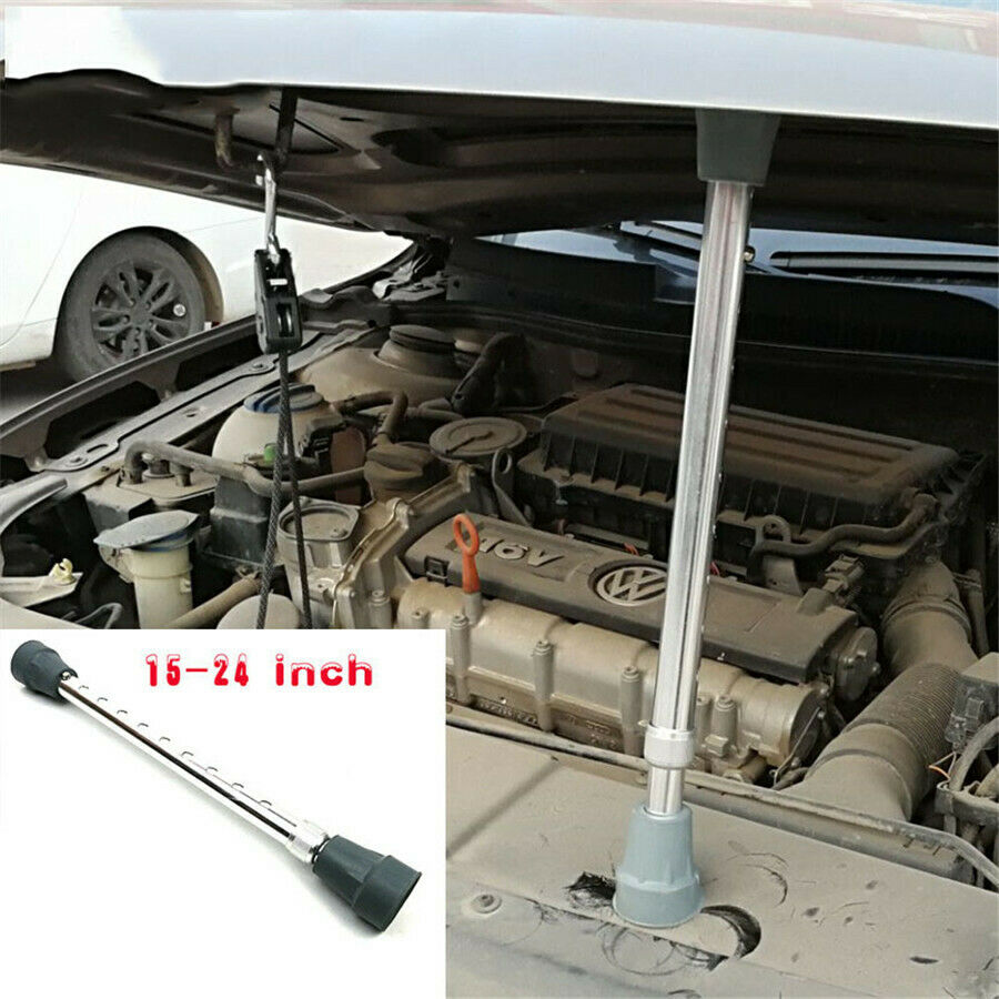 15-24" Adjustable Car Engine Hood Cover Prop Rod Telescoping Support Tool Kit