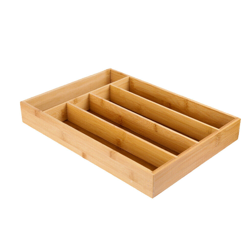 Bamboo Utensils Drawer Organizer, Cutlery Utensil Silverware Tray, Perfect for