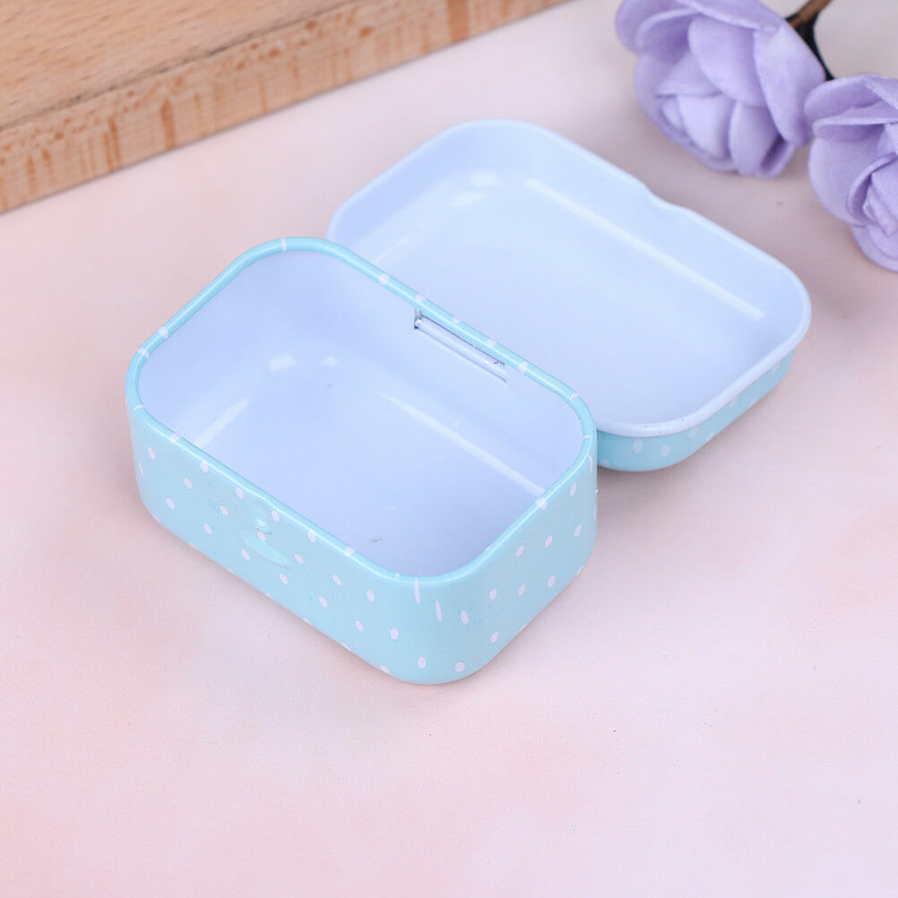 Mini flower tin trinket jewelry coin box tinplate storage case small recta.l8