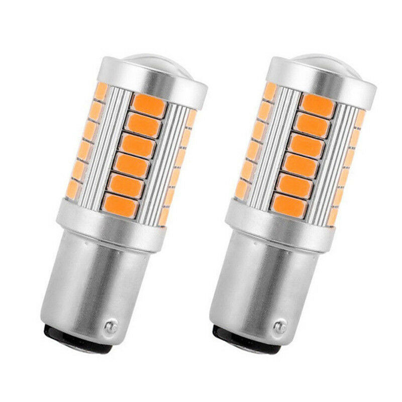 2Pcs Amber P21W 1156 Ba15S Led Bulb 5730 Smd Super Bright Car Light HxQ SJ