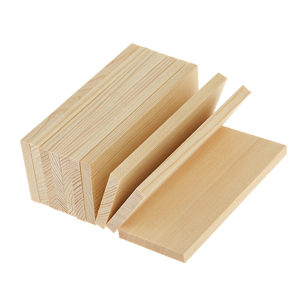 Pack of 10 Natural Wooden Rectangle Board Panel for Modelling Crafts 10cm