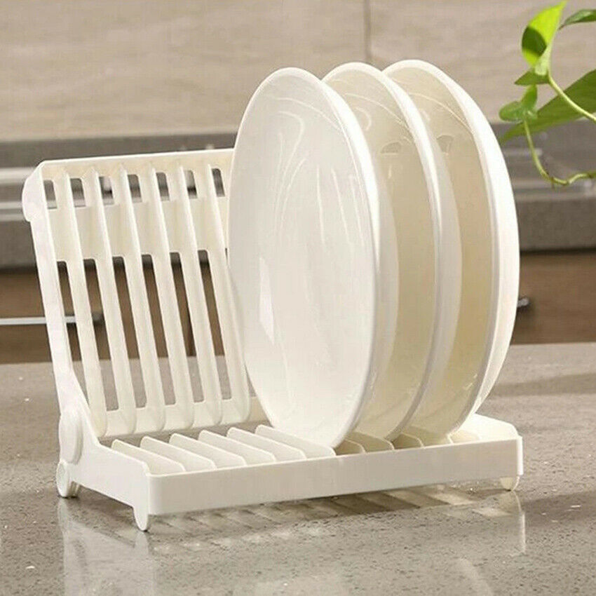 Large Plastic Dish Plate Utensil Drainer Rack Kitchen Washing Up Draining Holder