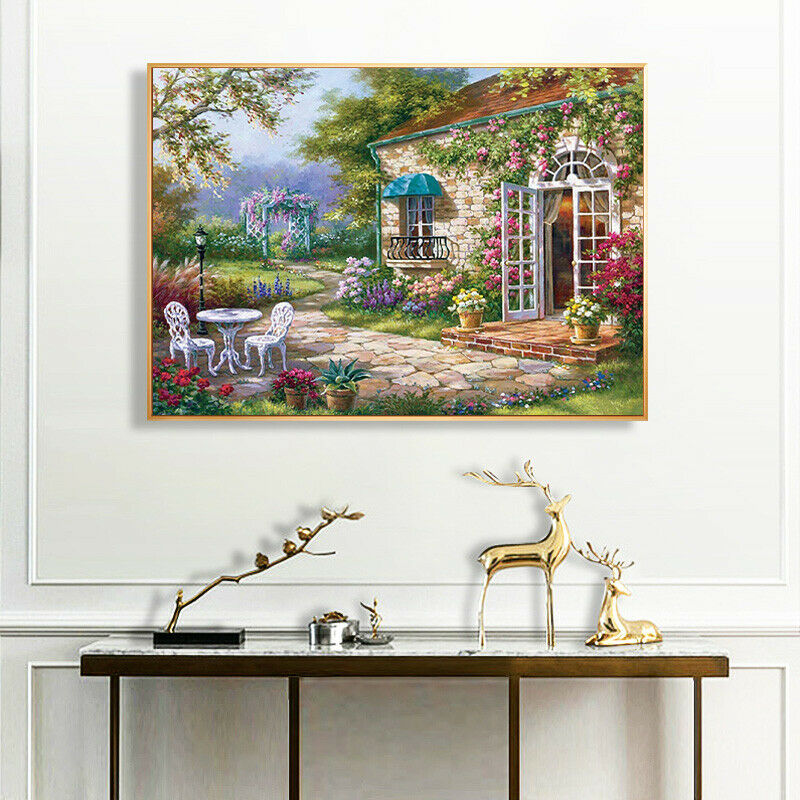 5D DIY Full Drill Diamond Garden Painting Cross Stitch Kits Art Wall Decor HN US