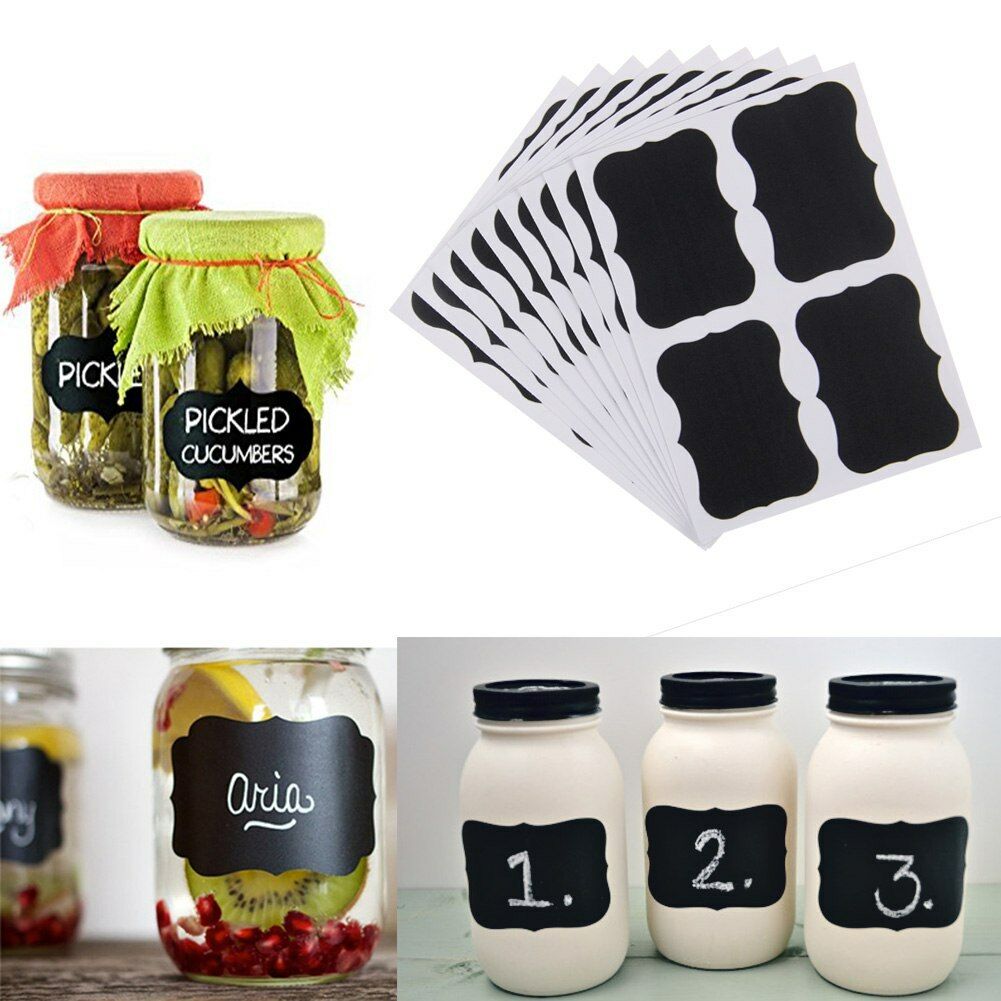 36Pcs Chalkboard Blackboard Stickers Decals DIY Craft Home Kitchen Jar Labels