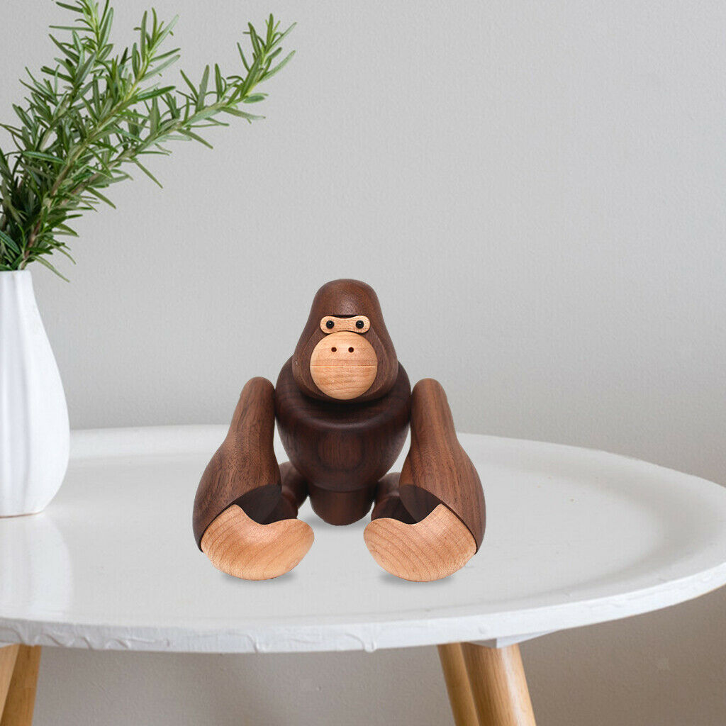 Creative Chimpanzee Statue Wooden Sculpture Home Porch Shelf Porch Decor