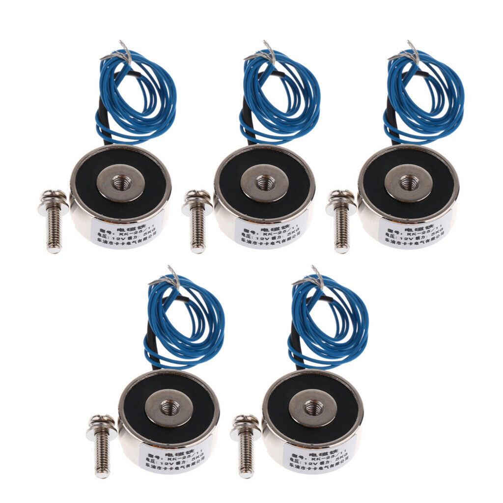 Set of 5 Electric Lifting Magnet Electromagnet Solenoid Lift Holding DC 12V