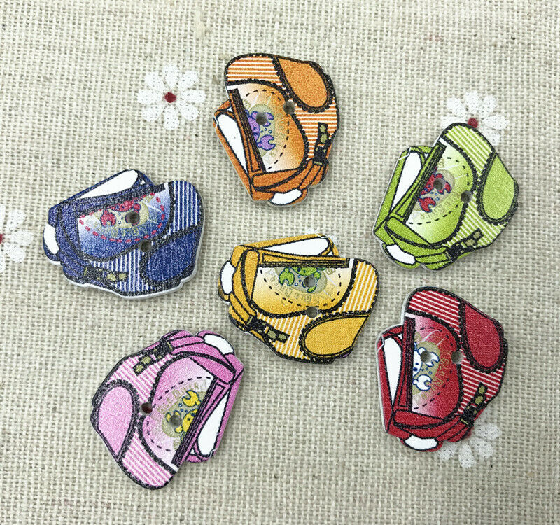 50pcs Bag Wooden Buttons Mix-color Fit Sewing crafts scrapbooking 24mm