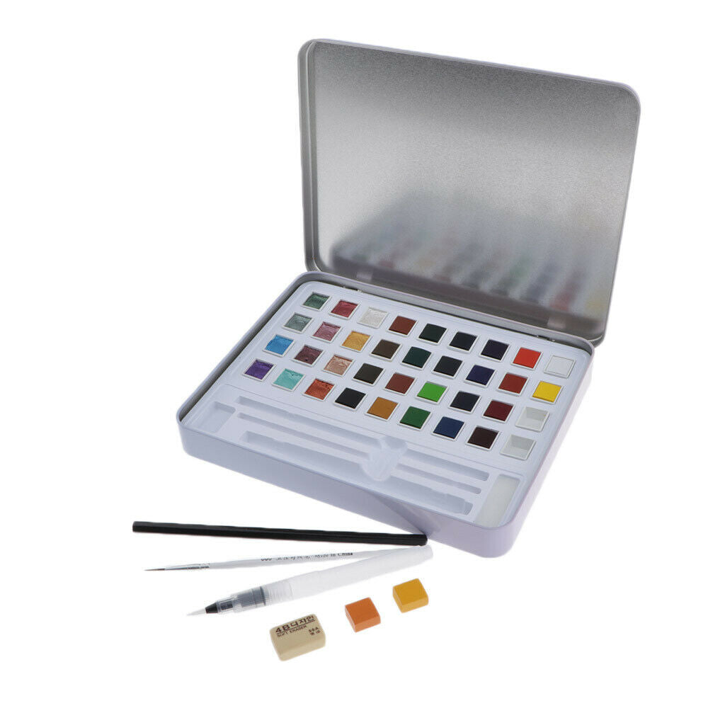 36 Colors Watercolor Paints in Case for Artist Drawing Painting Art Crafts Kits