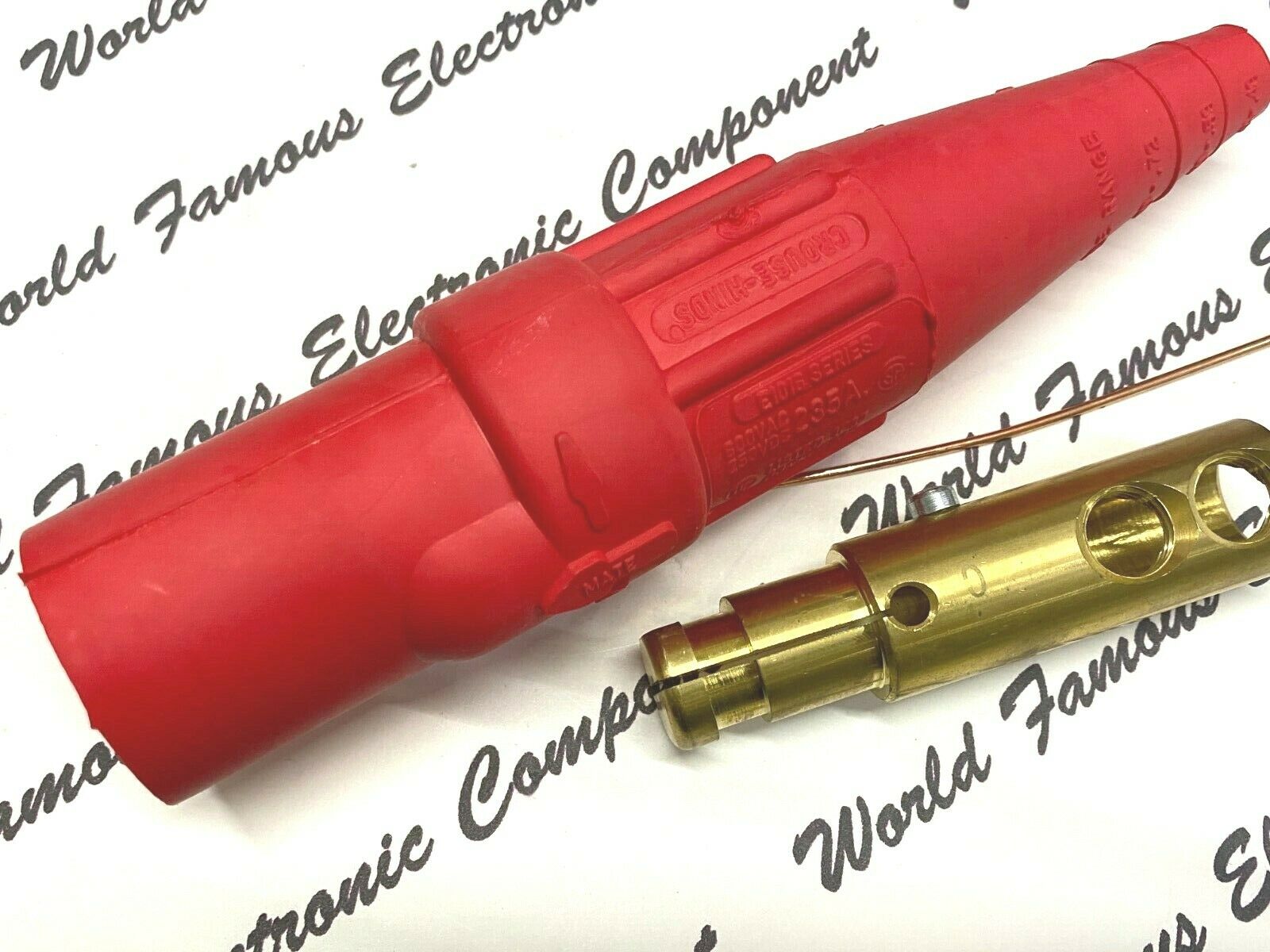 1pcs - COOPER E1016-8352 Camlok J Power Male Plug 300A 600V - RED