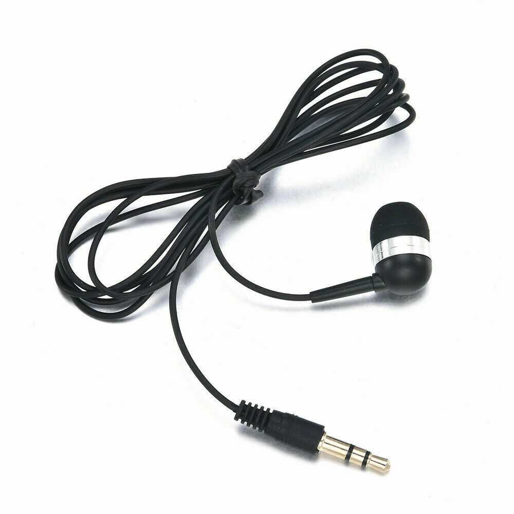 3.5mm Universal Single Side Headset In Ear Mono Wire Earbud Earphone Headphone ~