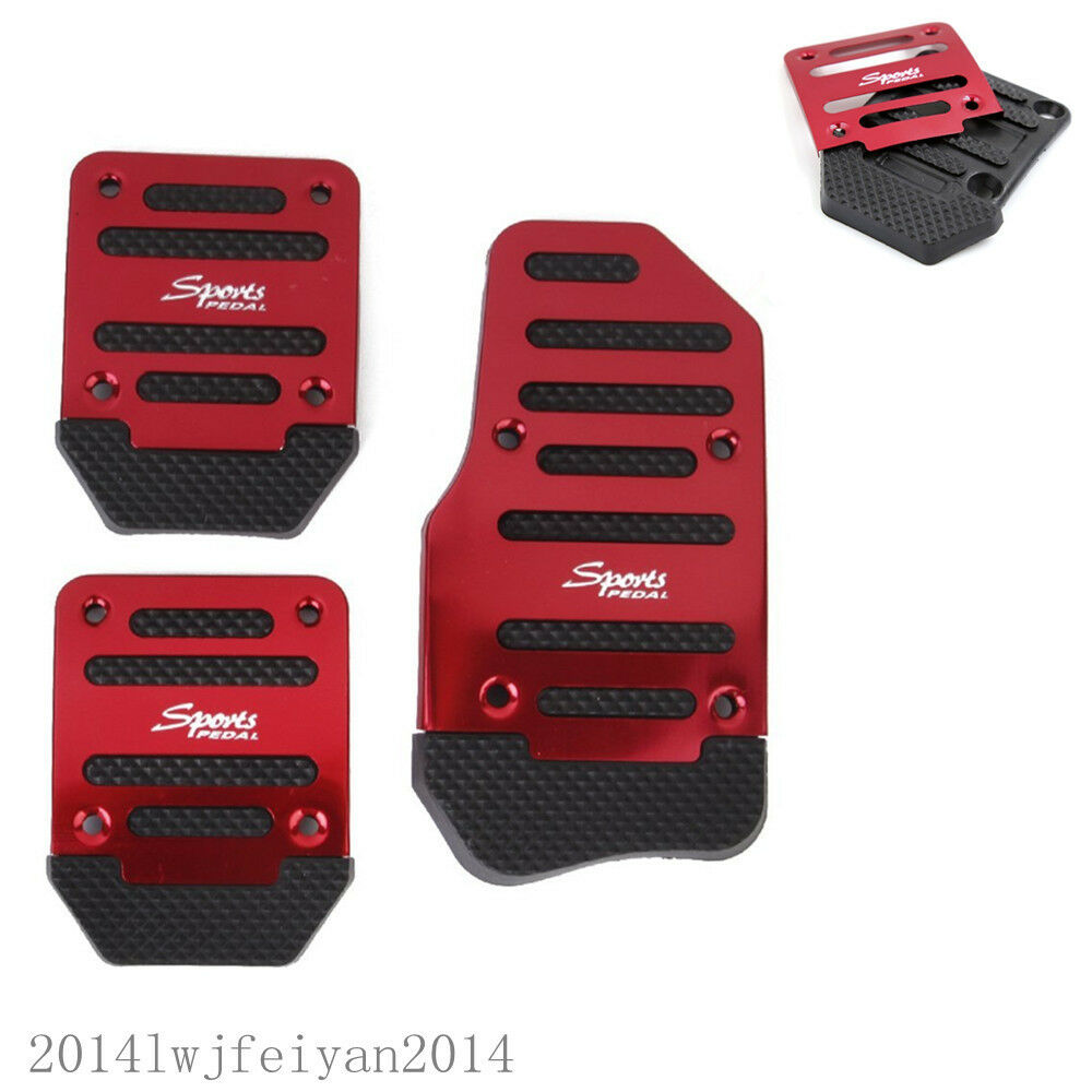 Non-Slip Auto Car Pedal Manual Series Kit Brake Clutch Foot Treadle Pad CoverRed