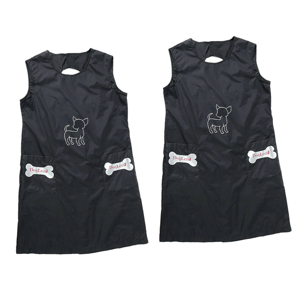 2pcs Waterproof Pet Grooming Apron Pet Shop Workwear Smock for Women Men L